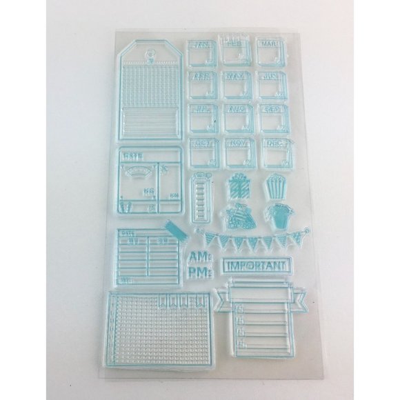 Journal Planner Calendar Activity Stamps Kit 26 PC Scrapbooking Diary mq - Picture 8 of 8